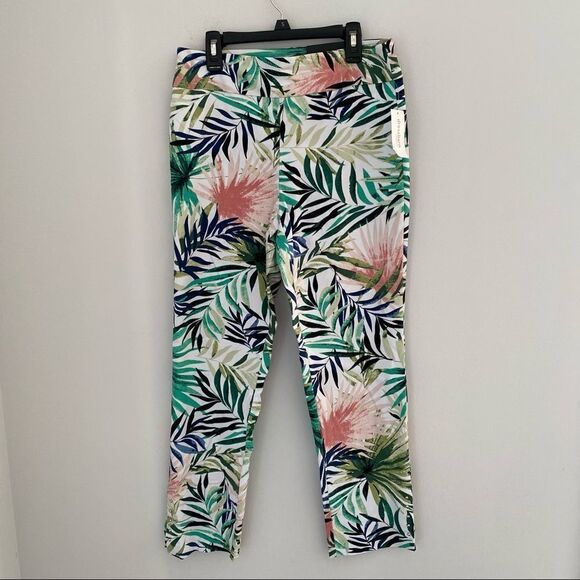 Roz + Ali Classic Fit Tropical Print Ankle Pull On Pants - Picture 1 of 6